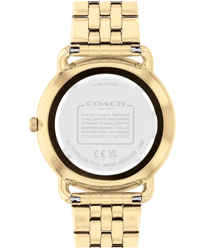 Coach Women's Elliot Gold-Tone Stainless Steel Bracelet Watch 36mm