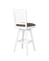 Closeout Peighton 8-Piece Bar Set (Back bar with hutch, bar with 2 saddle stools, and pub table with 2 swivel stools)