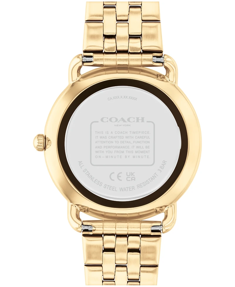 Coach Women's Elliot Gold-Tone Stainless Steel Bracelet Watch 36mm
