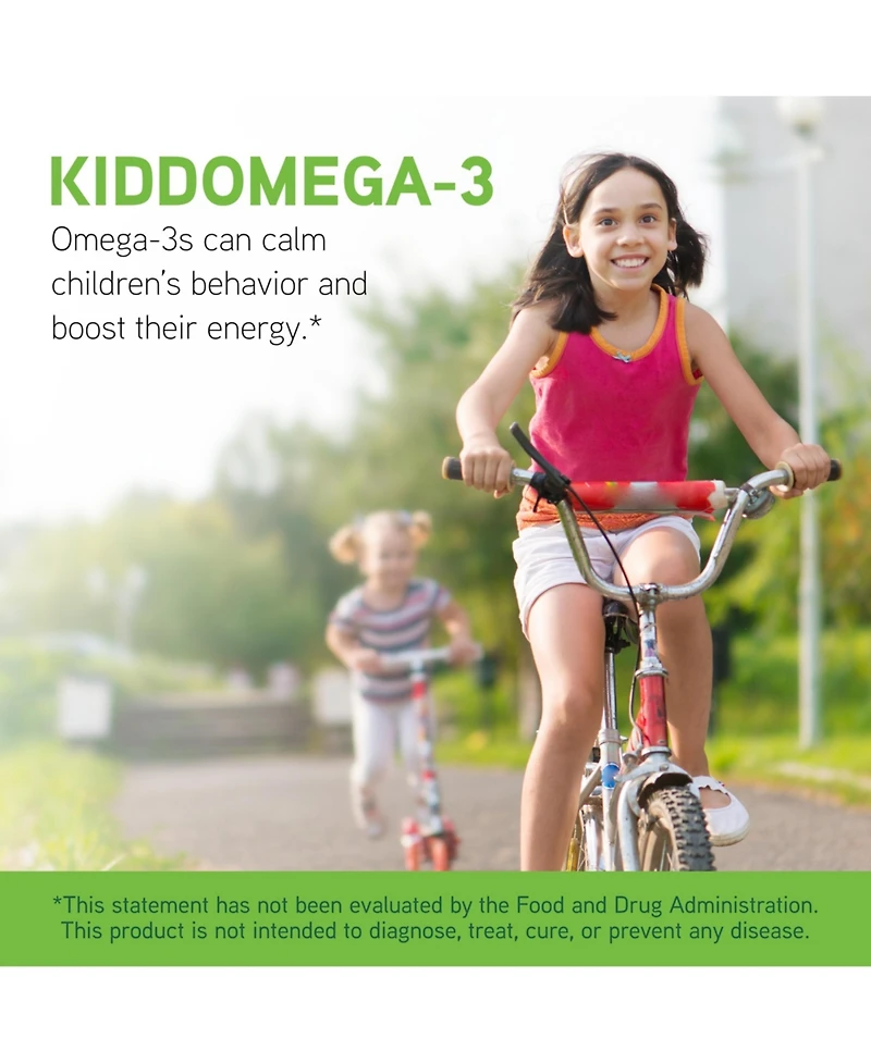 DaVinci Labs kiddOmega-3 - Liquid Omega-3 Supplement for Kids - For Immune System, Focus and Brain Support - With Monk Fruit, Dha, Epa and More