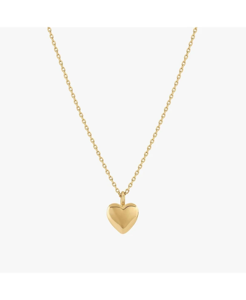Puffed Heart Pendant Necklace, Romantic Gift, Summer Jewelry