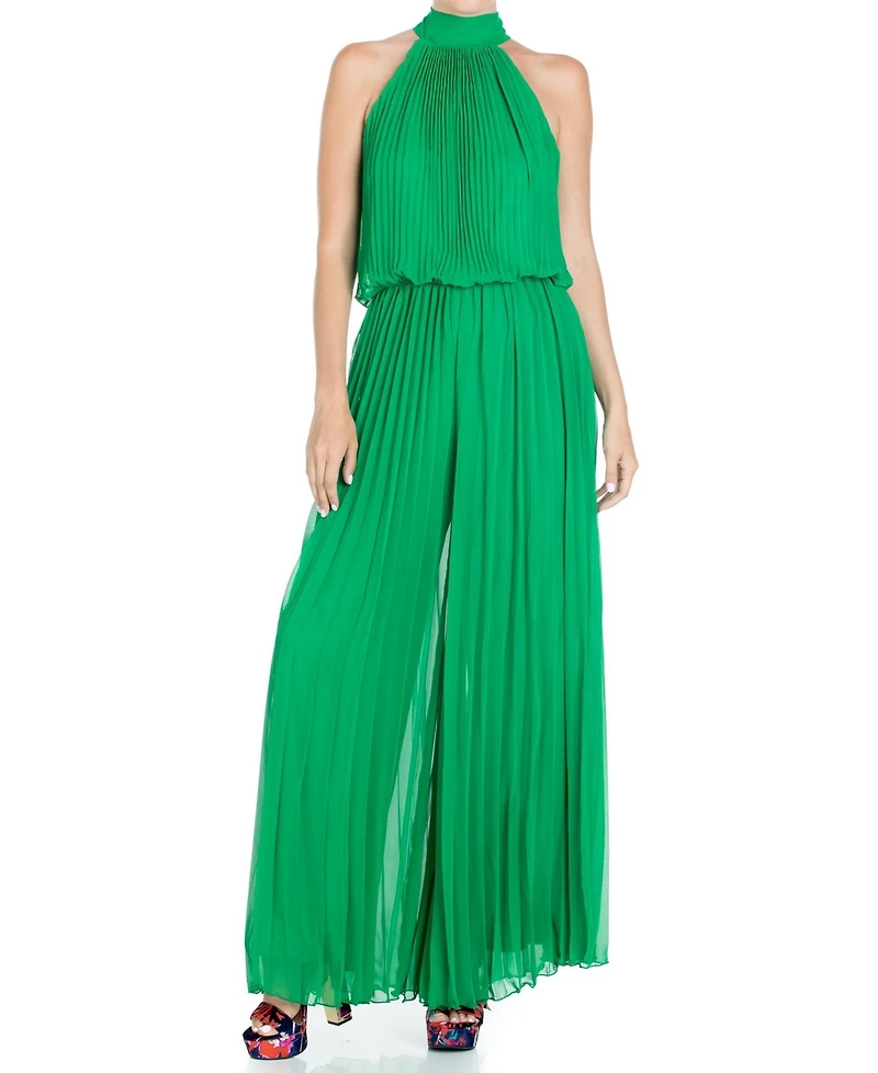 Meghan Fabulous Women's Wild Orchid Pleat Jumpsuit