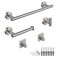 Aquaterior 5-Piece Bathroom Hardware Set Wall Mount Towel Bar Toilet Paper Holder Robe Hook