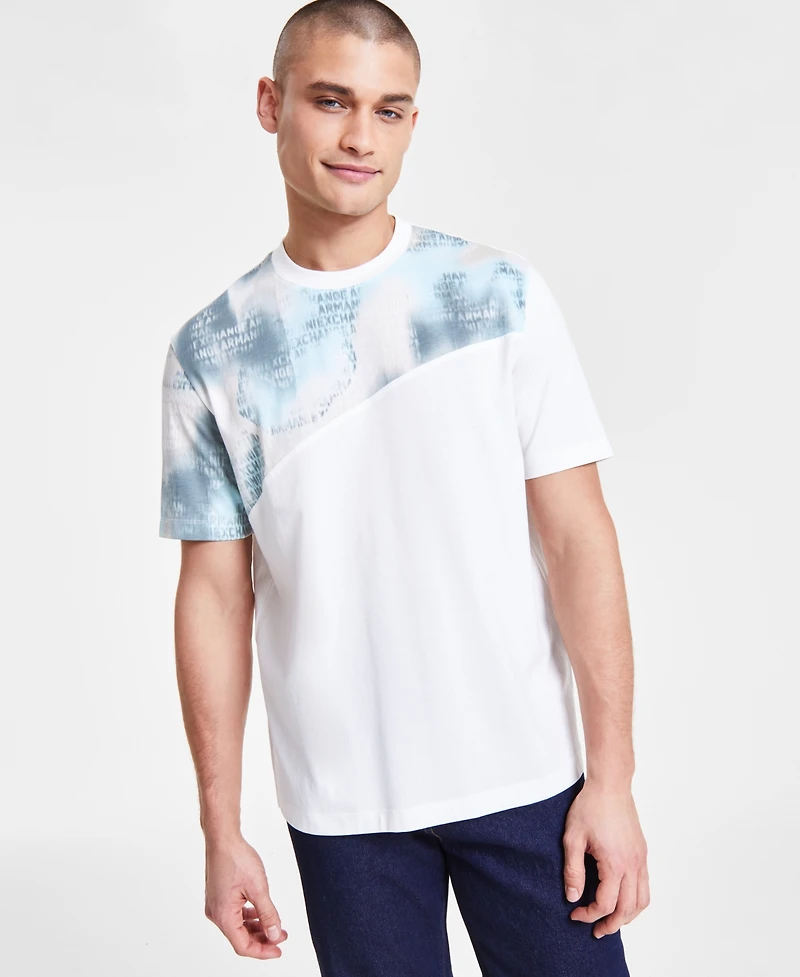 A|X Armani Exchange Men's Regular-Fit Diagonal Graphic T-Shirt
