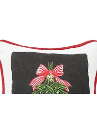 Mistletoe Alphabet Printed Throw Pillow