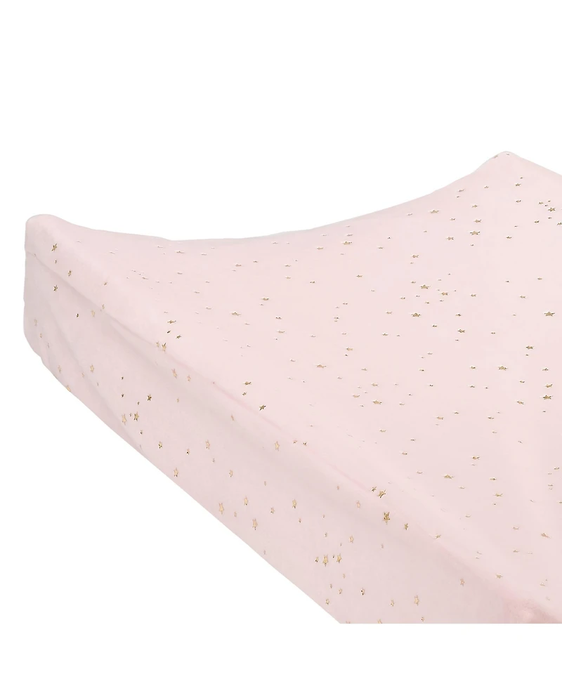 Lambs & Ivy Ballerina Baby Pink/Gold Stars Soft Changing Pad Cover