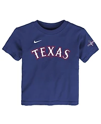 Toddler Boys and Girls Nike Marcus Semien Royal Texas Rangers 2023 World Series Champions Name and Number T-shirt
