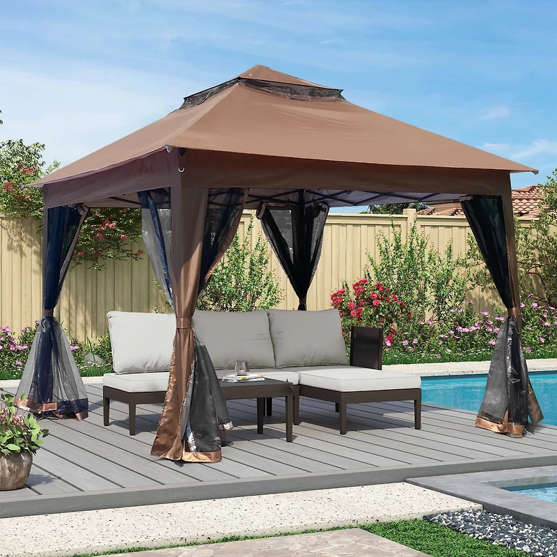 Streamdale Pop-Up Gazebo with Netting, 11x11FT