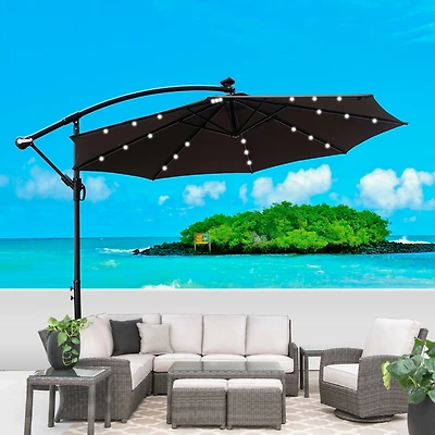 Streamdale 10ft Solar Led Patio Umbrella, Sun Shade, Waterproof