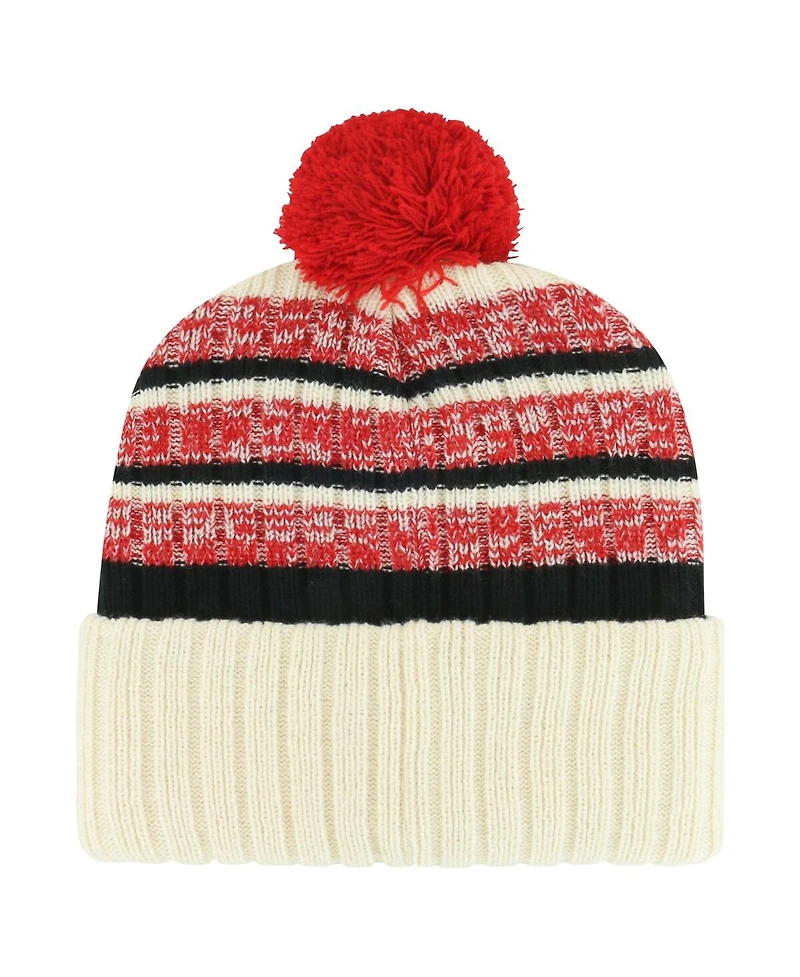 Men's '47 Brand Cream New Jersey Devils Tavern Cuffed Knit Hat with Pom
