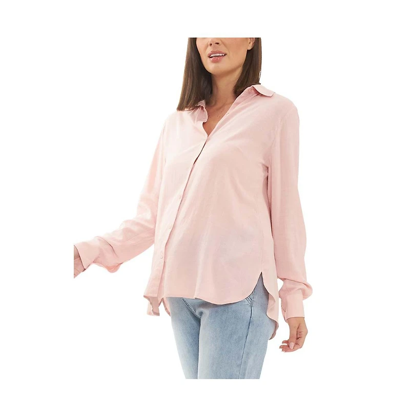 Ripe Maternity Clara Relaxed Button Up Shirt Soft Pink