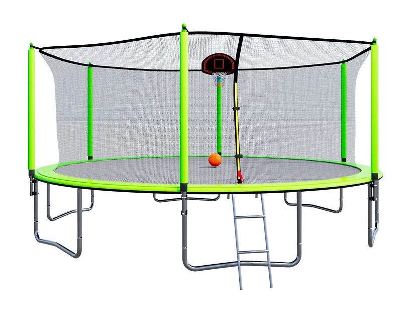 Streamdale 15ft Trampoline with Hoop, Ladder, and Enclosure