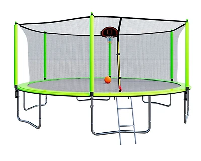 Streamdale 15ft Trampoline with Hoop, Ladder, and Enclosure