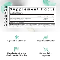 Codeage Liposomal Nad+ Supplement - Nad Nicotinamide Adenine Dinucleotide Coenzyme Pills - 500 mg Nad+ Per Serving & Betaine Anhydrous