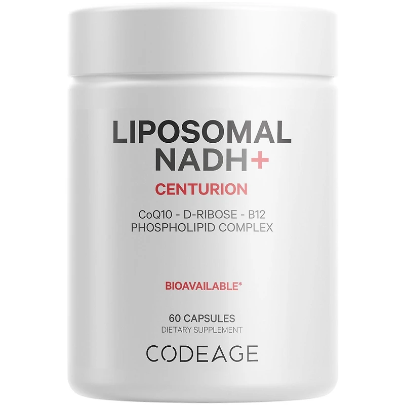 Codeage Liposomal Nadh+ Supplement - Nadh, Vitamin B12, D-Ribose as Bioenergy Ribose, CoQ10-2-Month Supply - Liposomal Delivery