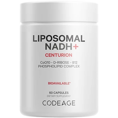 Codeage Liposomal Nadh+ Supplement - Nadh, Vitamin B12, D-Ribose as Bioenergy Ribose, CoQ10-2-Month Supply - Liposomal Delivery