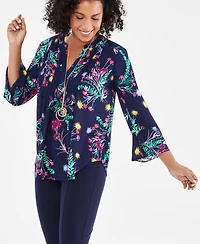 Style & Co Gold-Tone Multi-Chain Circle Pendant Necklace, 36" + 3" extender, Macy's Exclusive