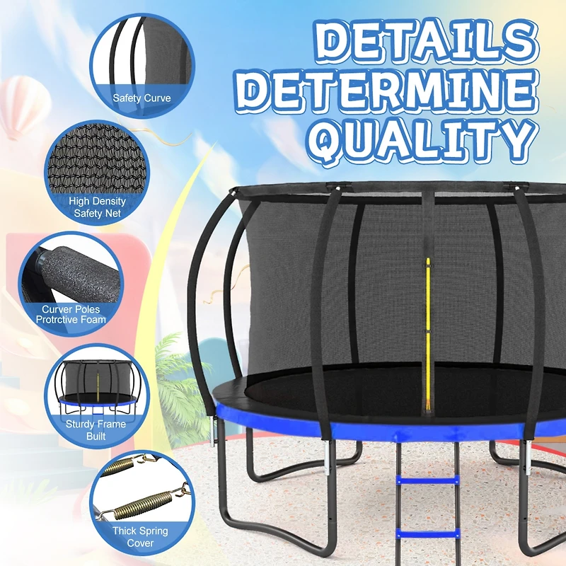 Streamdale Furniture Outdoor Trampoline with Safety Enclosure and Accessories