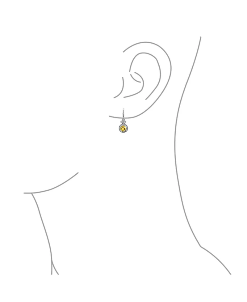 Bling Jewelry Classic Art Deco Style Halo Circle Circlet Solitaire Synthetic Stones Drop Earrings .925 Sterling Silver