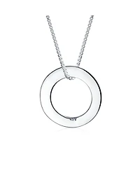 Bling Jewelry Word Inspirational Quote Sayings Circle Sisters Friends Pendant Necklace Rose Gold Plated .925 Sterling Silver