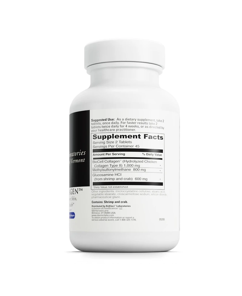 DaVinci Laboratories DaVinci Labs Nature's Collagen - Joint Support Supplement for Skin Elasticity, Joint Health and Connective Tissue Health