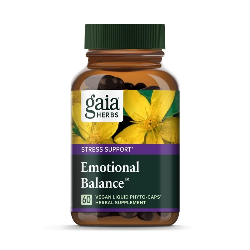 Gaia Herbs Emotional Balance - Stress Support Supplement to Help the Body Cope with Stress - With St. John s Wort, Passionflower, Vervain, and Oats