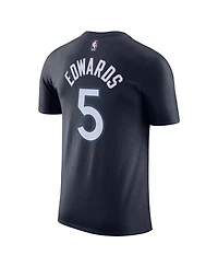 Men's Nike Anthony Edwards Navy Minnesota Timberwolves Icon 2022/23 Name and Number T-shirt