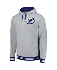 Men's Mitchell & Ness Heather Gray Tampa Bay Lightning Classic French Terry Pullover Hoodie