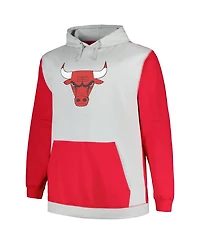 Men's Fanatics Red, Silver Chicago Bulls Big and Tall Primary Arctic Pullover Hoodie