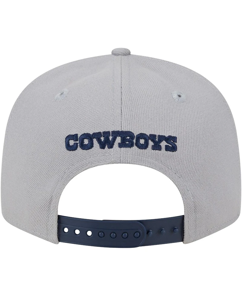 Men's New Era Gray, Navy Dallas Cowboys Band 9FIFTY Snapback Hat