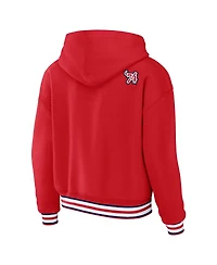 Women's Wear by Erin Andrews Red Washington Capitals Lace-Up Pullover Hoodie