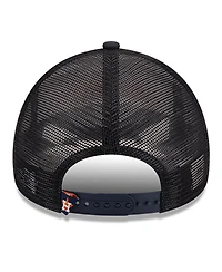 Men's New Era White, Navy Houston Astros Stacked A-Frame Trucker 9FORTY Adjustable Hat