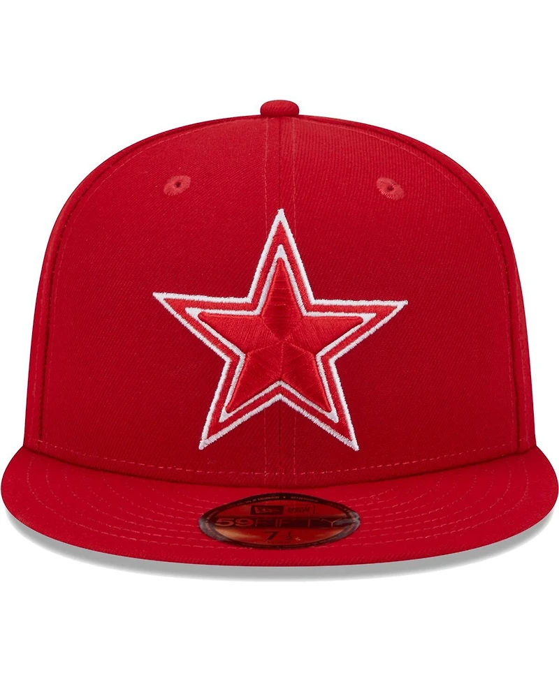 Men's New Era Scarlet Dallas Cowboys Super Bowl Xxvii Main Patch 59FIFTY Fitted Hat