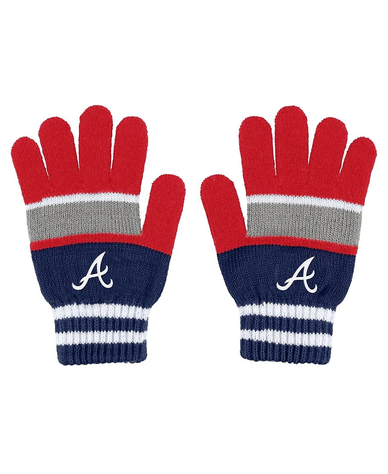Women's Wear by Erin Andrews Atlanta Braves Stripe Glove and Scarf Set