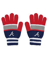 Women's Wear by Erin Andrews Atlanta Braves Stripe Glove and Scarf Set