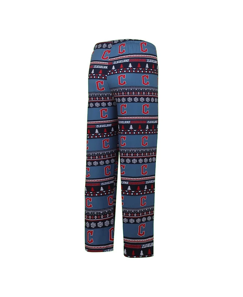 Men's Concepts Sport Navy Cleveland Guardians Knit Ugly Sweater Long Sleeve Top and Pants Set