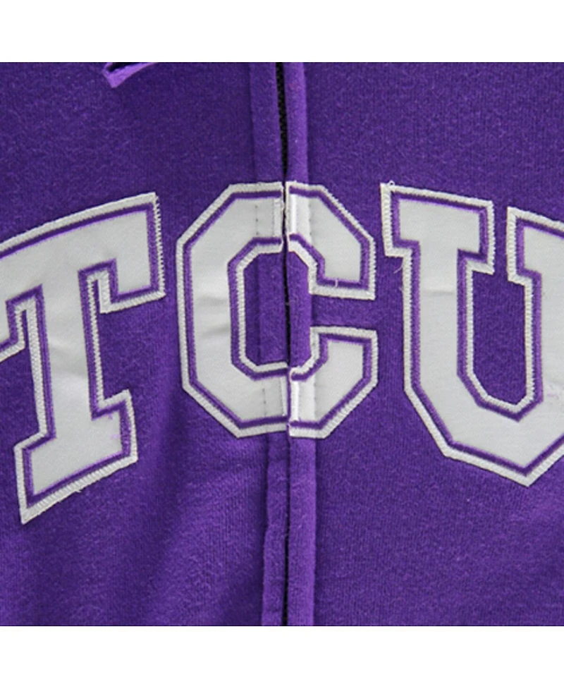 Women's Colosseum Purple Tcu Horned Frogs Arched Name Full-Zip Hoodie