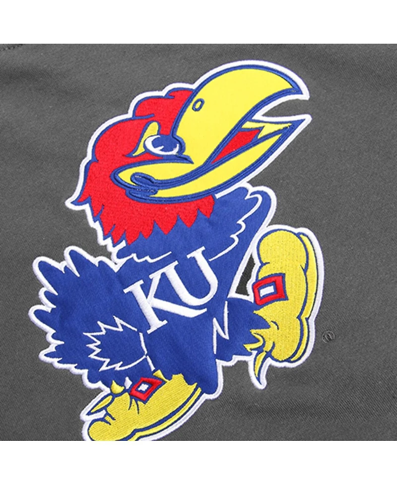 Big Boys Colosseum Charcoal Kansas Jayhawks Logo Pullover Hoodie