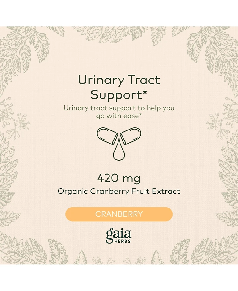 Gaia Herbs Cranberry Concentrate - Helps Maintain Urinary Tract Health - Made With Organic Cranberry Fruit Juice Extract in Convenient Capsules