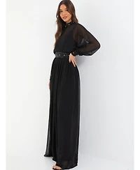 Quiz Women's Chiffon Sequin Trim Evening Dress