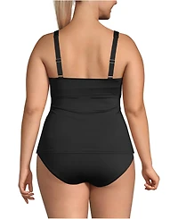 Lands' End Plus Size Dd-Cup V-Neck Underwire Tankini Swimsuit Top