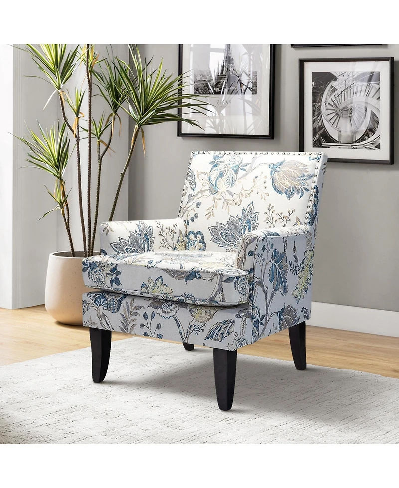 Herrera Classic Upholstered Armchair with Nail Head Trim