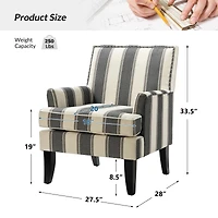 Herrera Classic Upholstered Armchair with Nail Head Trim