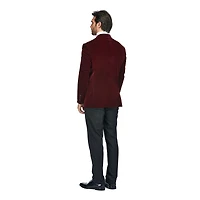 Gino Vitale Men's 2 Piece Double Breasted Velvet Birdseye Lapel Slim Fit Tuxedo