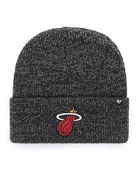 Men's '47 Brand Black Miami Heat Brain Freeze Cuffed Knit Hat