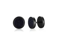 Stainless Steel Round Stone Stud Earrings