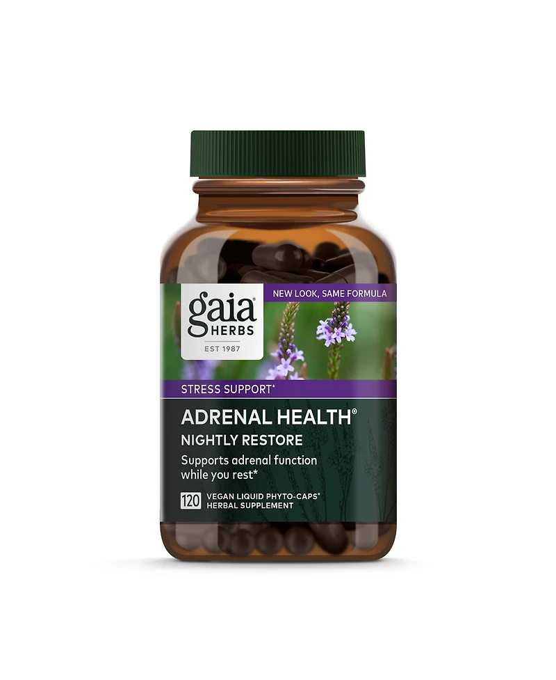 Gaia Herbs Adrenal Health Nightly Restore - Adrenal Support Herbal Supplement with Ashwagandha, Magnolia Bark, Cordyceps, Lemon Balm