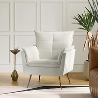 Velvet Accent Chair with Gold Legs for Living Room Bedroom