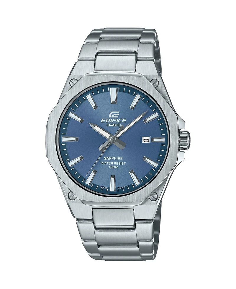 G-Shock Edifice Men's Analog Silver-Tone Color Stainless Steel Watch, 39.9mm, EFRS108D-2AV