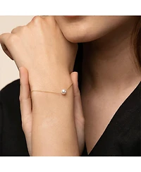 Sterling Silver 18k Gold Plated Abby Single Cultured Pearl Bracelet